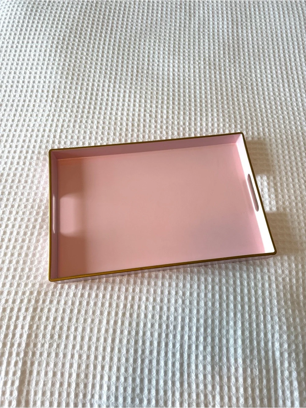 Baby Pink Tray with Gold Trim